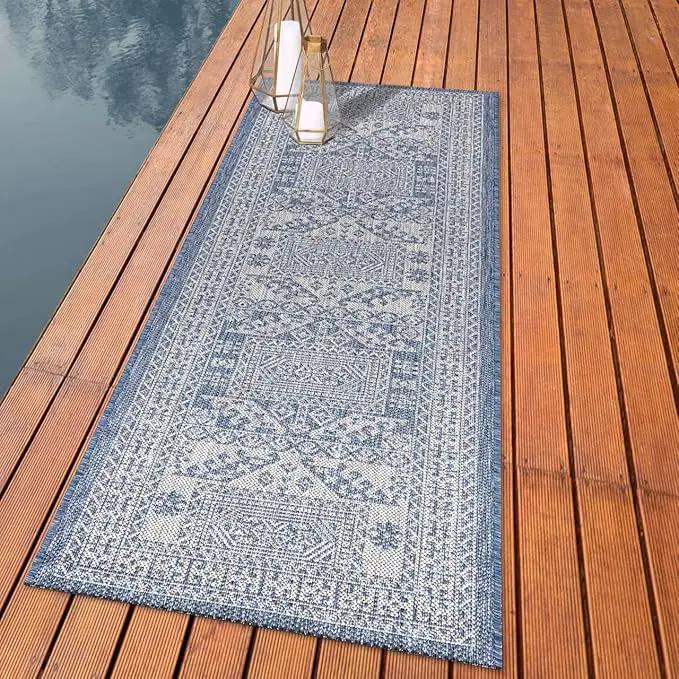 Keen Home Design Terrace Outdoor Runner Rug - 2x12 Washable Indoor/Outdoor Rug for Patio, Kitchen, Balcony, Beach, Garden, Deck and Porch, Size: 2'2"x11'10" by GreenHaven Gardens