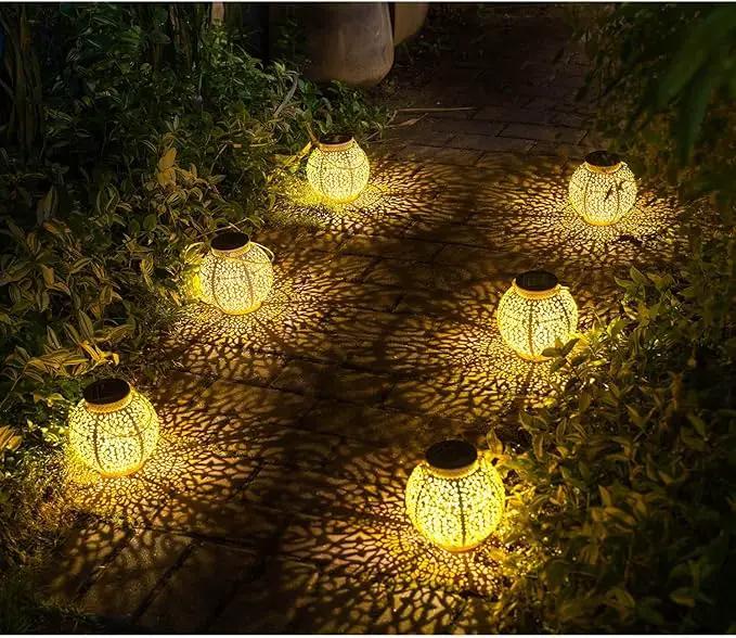 TAKE ME Solar Lanterns Lights Outdoor Waterproof Garden Laterns Metal Retro Lights for Mothers Day Gifts Mom Wife Grandma Birthday Gifts (White Set of 2) by GreenHaven Gardens