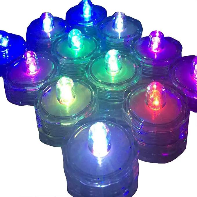 Bright LED Floral Tea Light Submersible Lights for Party Wedding (RGB(Changing Color), 60 Pack) by GreenHaven Gardens