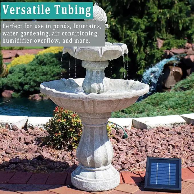 Black Vinyl Tubing 3/8” ID × 1/2” OD - 25 Feet PVC Flexible Plastic Tube Hybrid Hose, Transfer Water Air Oil for Pond Fountain Garden, Non-toxic and BPA free by GreenHaven Gardens