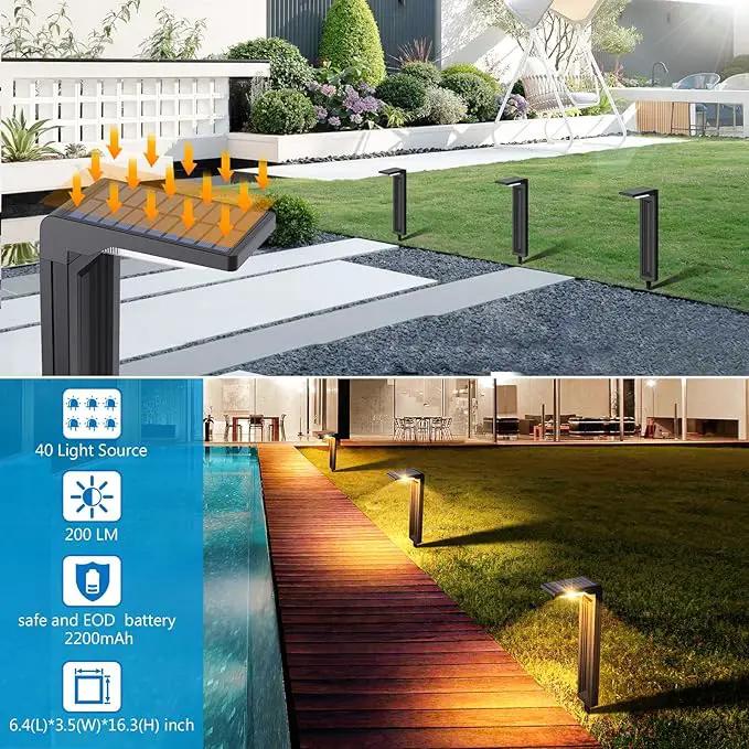 Sunvivo Solar Pathway Lights,2 Modes(Cool White or Warm White),Bright Solar Path Lights Outdoor Waterproof,Perfect Elegant Guide Light or Deco for Yard,Garden,Lawn,Sideway,Driveway,Walkway (2Pack) by GreenHaven Gardens
