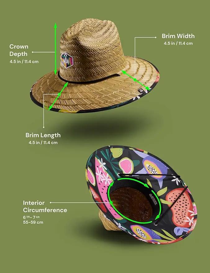 Straw Hat for Men & Women | Lifeguard Hat, Beach Hat & Sun Hat | UPF 50+ Wide Brim for Sun Protection | One Size | Hemlock by GreenHaven Gardens