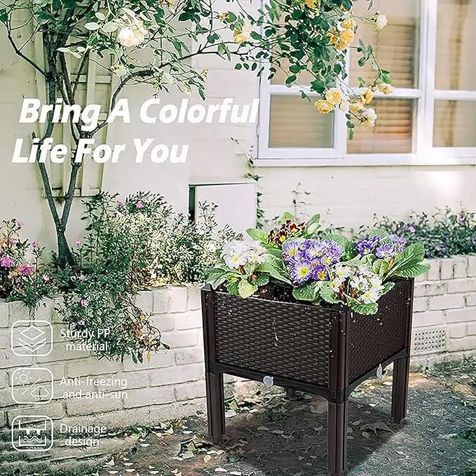 Planter for Outdoor Plants with Legs Raised Garden Bed Planter Box Elevated Garden Boxes Plant pots Perfect for Garden Patio Balcony Deck to Planting Flowers Vegetables Tomato and Herbs by GreenHaven Gardens