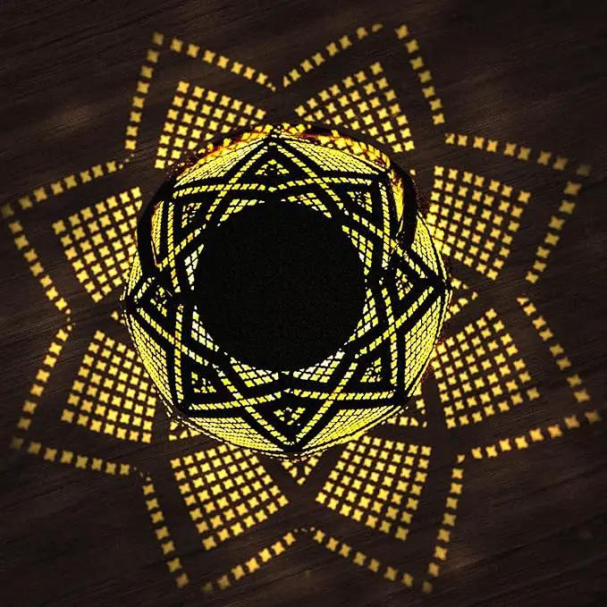 Solar Lantern, Lanterns Decorative Outdoor with Geometric Pattern, Waterproof Outdoor Lanterns for Porch, Yard, Deck, Lawn, Backyard, Patio, Tabletop, Pathway, Landscape, Garden Decor by GreenHaven Gardens