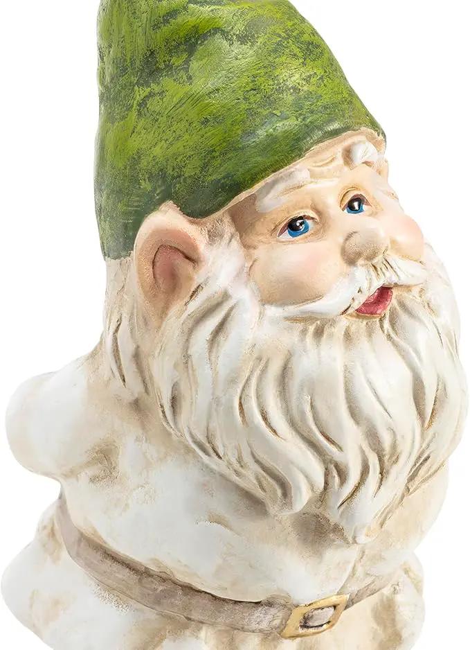 Alpine Corporation 12" Tall Traditional Outdoor Garden Gnome Yard Statue Decoration by GreenHaven Gardens