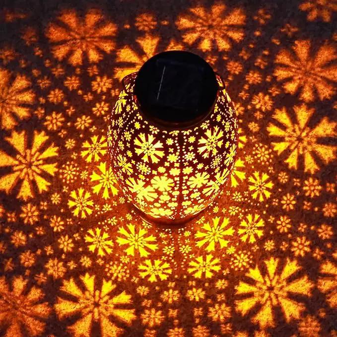 Solar Lanterns Outdoor Waterproof - 2 Pack Hanging Solar Lights Outdoor, Halloween Decorative Retro Metal Lanterns with Handles for Yard, Patio, Tabletop, Pathway, Gardening Gifts for Women Men by GreenHaven Gardens