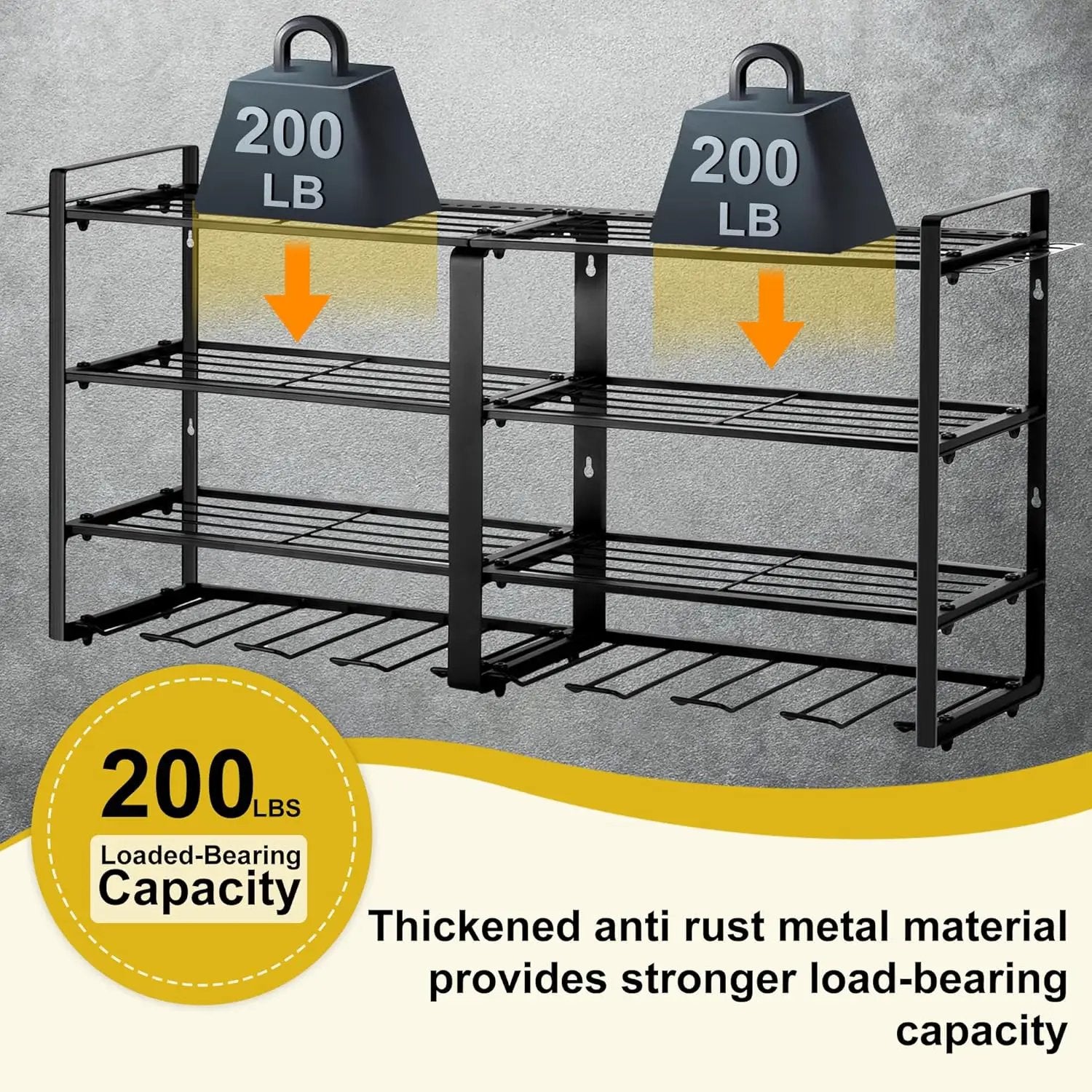 Metal Power Tool Organizer,Space-Saving Wall-Mounted Power Tool Rack,Holds 8 Drills + 4-Tier Storage,Durable Steel Construction for Garage, Workshop and Shed Organization by GreenHaven Gardens