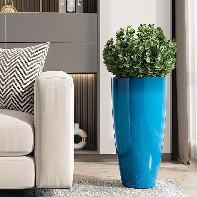 QCQHDU 21 inch Tall Planters for Indoor & Outdoor Plants, 2 Pack Sturdy Plant-Flower-Tree Pots for Front Porch Patio Deck Living Room Decor by GreenHaven Gardens
