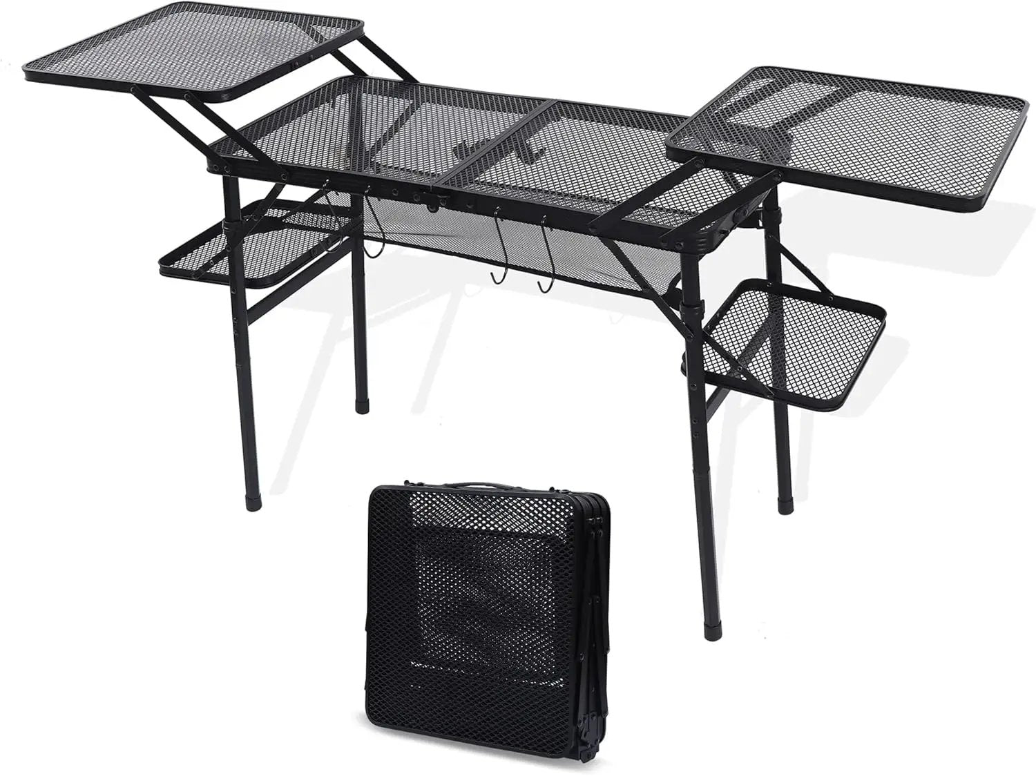 Nice C Camping Table, Compact Folding Table, Grill Table, Outdoor Tables, Camping Tables That Fold Up Lightweight, with 4 Side Tables & Mesh Net for BBQ, Camping by GreenHaven Gardens