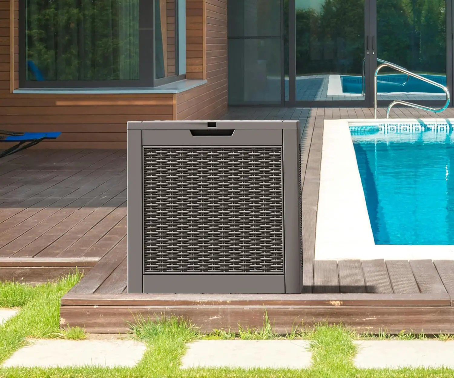 KAMABOKO 31 Gallon Outdoor Storage Box 2 Pack All-Weather Deck Box for Patio Furniture, Package Deliveries, Garden Tools, Pool Supplies & Cushions, Grey by GreenHaven Gardens