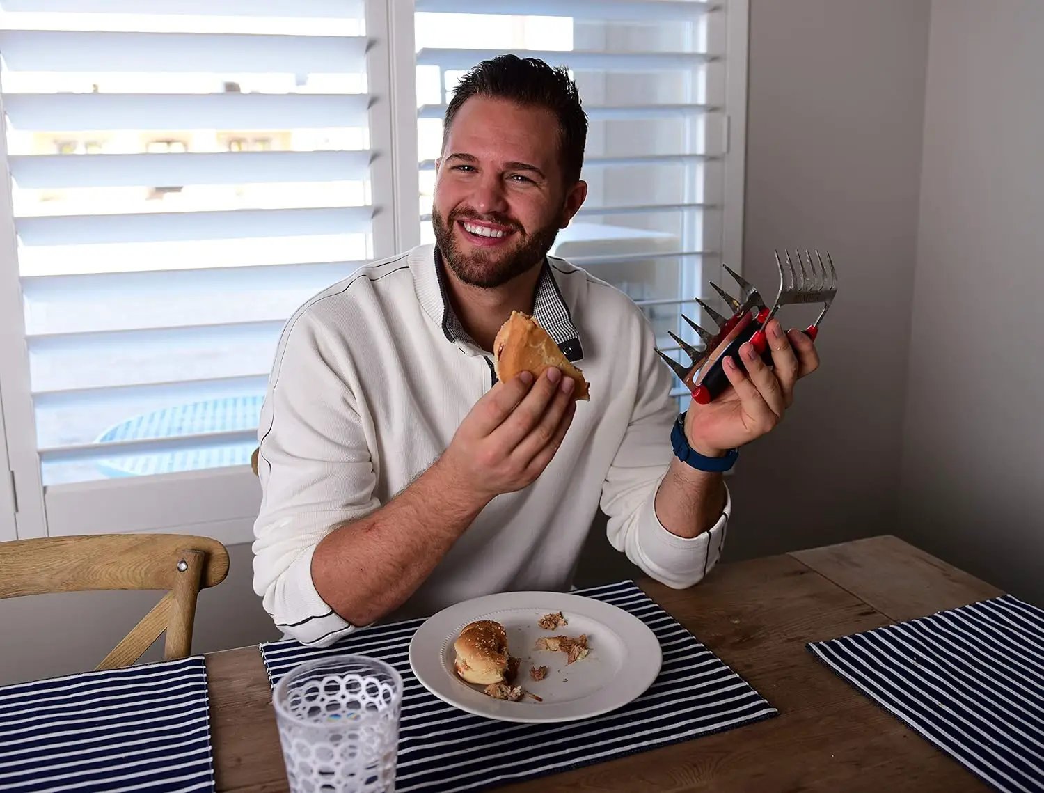 Meat Claws Stainless Steel - Premium Soft Rubber Handles for Ultimate Comfort and Grip! Wolverine Claws shreds Pulled Pork and BBQ Meat quickly and easily! by GreenHaven Gardens