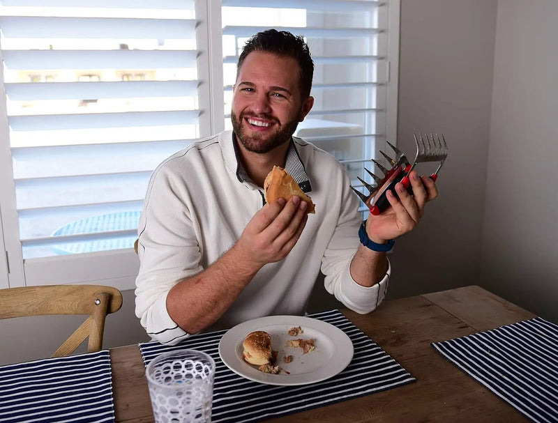 Meat Claws Stainless Steel - Premium Soft Rubber Handles for Ultimate Comfort and Grip! Wolverine Claws shreds Pulled Pork and BBQ Meat quickly and easily! by GreenHaven Gardens
