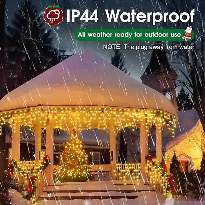 Hezbjiti 2Pack Total 800LED Ice Lights 32.8FT Christmas Lights String Lights Outdoor Decoration 8 Modes 75 Drops Fairy Lights for Eaves Party Yard Garden Xmas Decor by GreenHaven Gardens