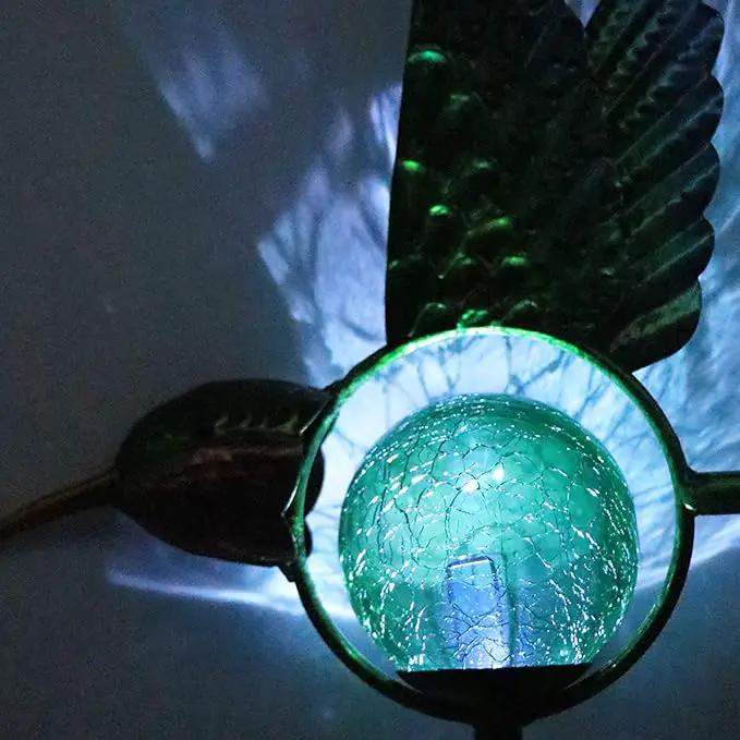 Solar Lights Outdoor Garden Hummingbird Solar Garden Stakes Light Decorative Wind Spinner Pathway Light for Yard Decor Green by GreenHaven Gardens