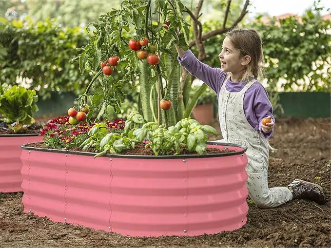 Galvanized Raised Garden Beds Outdoor // 4×2×1 ft (2-Pack) Planter Raised Beds for Gardening, Vegetables, Flowers // Large Metal Garden Box (Pink) // Patented Tool-Free Design by GreenHaven Gardens