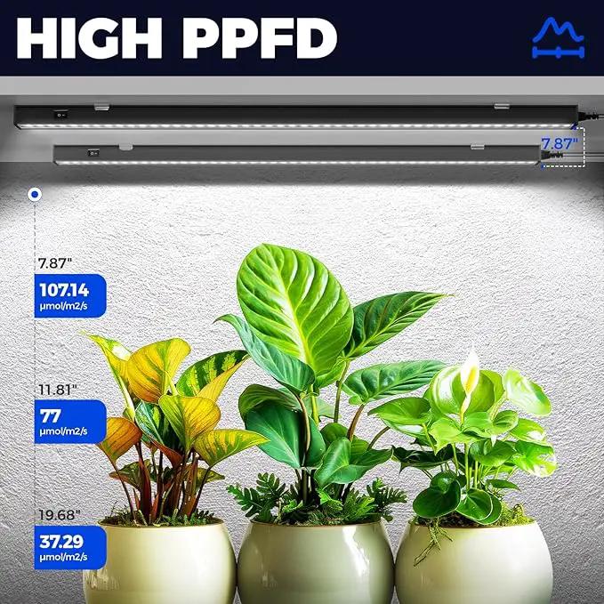 Barrina T5 Grow Lights for Indoor Plants, 2FT 5000K Full Spectrum LED Grow Light with Black Cover, T5 Grow Light Strip, Under Cabinet Plant Light with Switch Cord, Linkable, Plug and Play, 4 Packs by GreenHaven Gardens