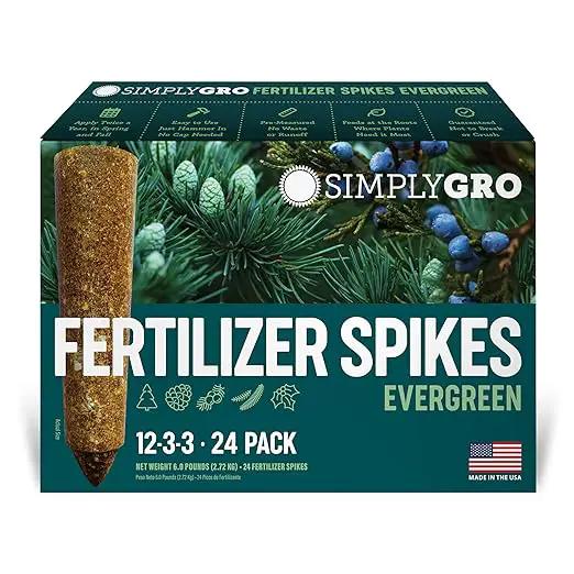 Fertilizer Spikes for Evergreen Trees & Shrubs (24 Spikes - 6.0 Lbs) by GreenHaven Gardens