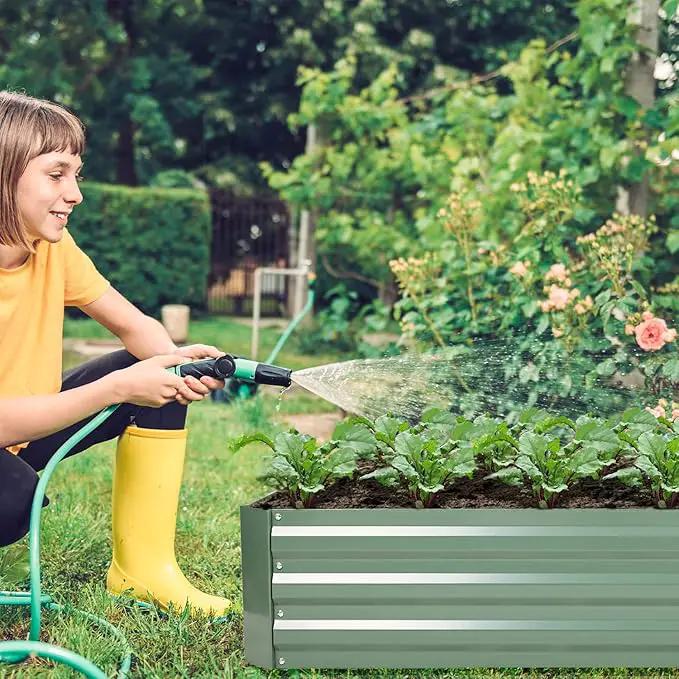 Aoodor 6 x 3 x 1 ft Outdoor Raised Garden Bed, Reinforced Galvanized Steel Planter Box for Vegetables, Fruits, Flowers, and Herbs by GreenHaven Gardens