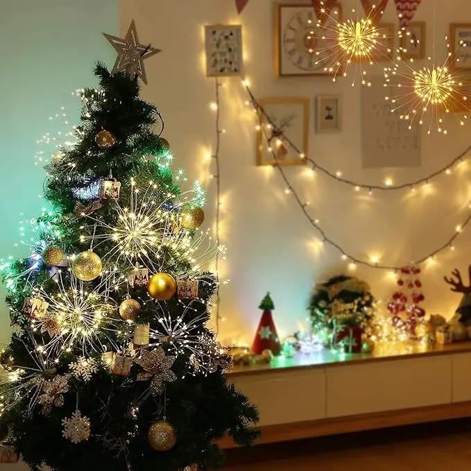 FOOING 6 Pack Firework Lights led Copper Wire Starbursts String Lights 8 Modes Battery Operated Fairy Lights with Remote,Decorative Hanging Lights for Party Patio Bedroom Christmas Decoration by GreenHaven Gardens