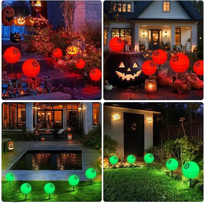 Upgraded 5 Pack Solar Halloween Garden Lights Outdoor Halloween Decorations, LED Waterproof Solar Globe Lights for Outside Yard Patio Pathway Party Halloween Decor, YS002-1 by GreenHaven Gardens