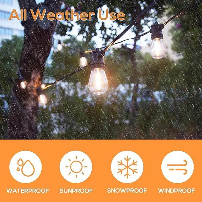 SUNTHIN Outdoor String Lights, 96FT Patio Lights with 32 LED Shatterproof Bulbs, Hanging for Outside, Garden, Backyard, Deck, Porch, Fence, Bistro, Pool, Party by GreenHaven Gardens