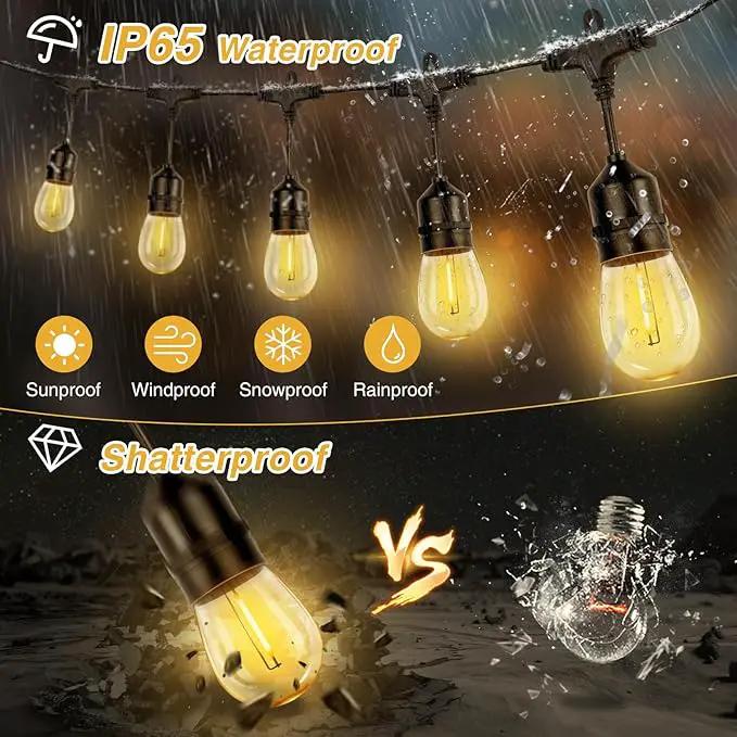 ZJOJO Solar String Lights Outdoor Waterproof 120FT,Solars Light Outdoor with 30 Shatterproof Bulbs IP65, Patio Lights SolarPowered &USB Port, LED String SolarLights for Outside Decor by GreenHaven Gardens