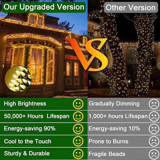 66FT Christmas Decorative Lights, Connectable 200 LED Green Wire Fairy String Lights Plug in, 8 Lighting Modes LED String Lights, for Indoor Outdoor Xmas Tree Wedding Party Decoration Warm White by GreenHaven Gardens