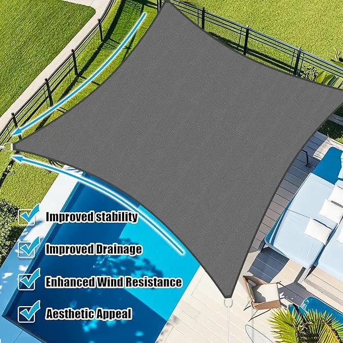 Amagenix Sun Shade Sail 8'X16'Curved Edge Outdoor Shade Canopy Dark Grey Breathable 95% UV Block Shade Cloth for Patio Garden Backyard (We Make Custom Size) by GreenHaven Gardens