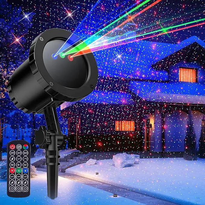 Christmas Laser Lights Outdoor, Red Green Blue Christmas Projector Lights Outdoor,with Wireless Remote Control, for Light ShowIndoor/Outdoor Garden, Courtyards, Party(XB-MTX) by GreenHaven Gardens