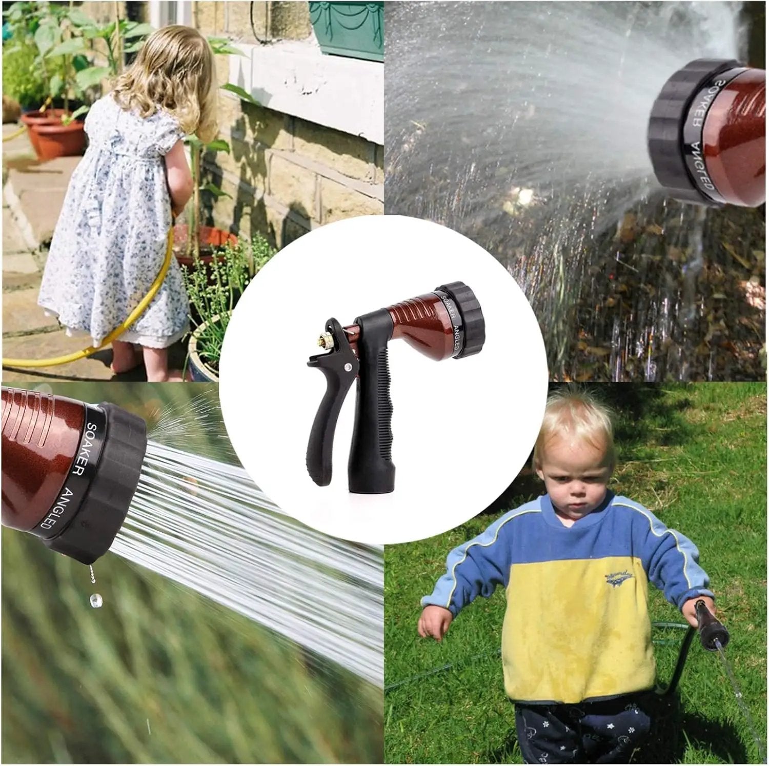 GREEN MOUNT Water Hose Nozzle Spray Nozzle, Metal Garden Hose Nozzle with Adjustable Spray Patterns, Perfect for Watering Plants, Washing Cars by GreenHaven Gardens