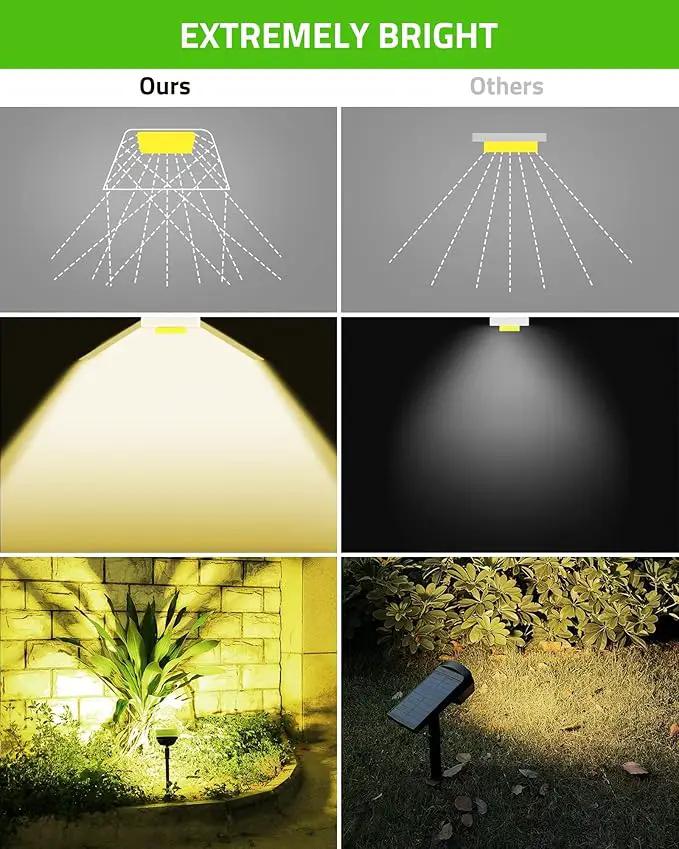 Biling Solar Spot Lights Outdoor, Bright 700 Lumen IP67 Waterproof Adjustable House Lights for Patio Pathway Yard Garden Driveway Tree - Warm White (6 Pack) by GreenHaven Gardens