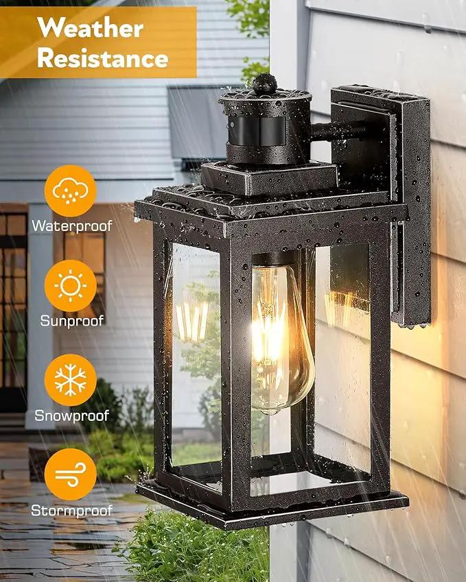 VIANIS Exterior Lights for House with Motion Sensor, Brown Dusk to Dawn Outside Lights for House, Oil Rubbed Bronze Exterior Lighting Fixtures for Garden, Garage, Doorway,Aluminum,Hardwired, Non-solar by GreenHaven Gardens