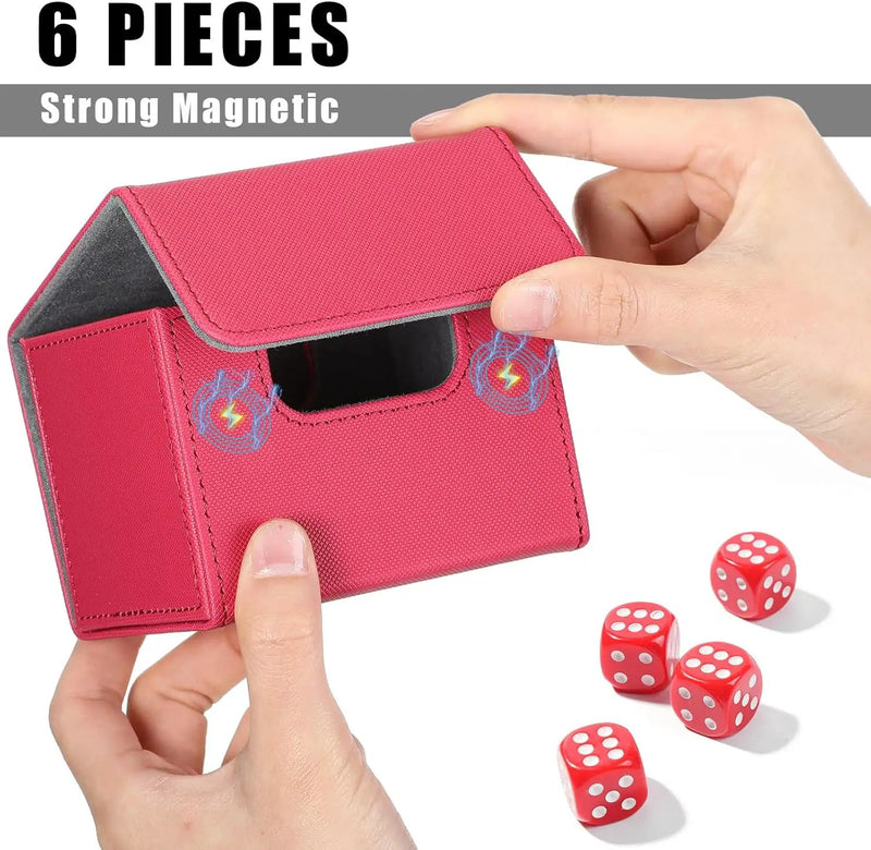 Yookeer 6 Pack Leather Deck Cases 100+ Card Deck Game Box Magnetic Playing Card Storage Box for 100 Plus Cards Compatible with Tcg(Pink,Orange,Blue,Yellow,Green,Purple,Horizontal) by GreenHaven Gardens