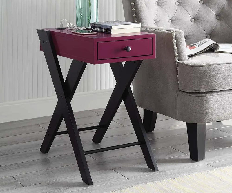 Fierce Accent Table with Built-in USB Port by HouseOfZazla