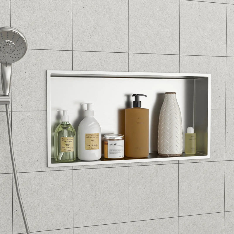 Stainless Steel Shower Niche With Seamless Design For Bathroom Storage by HouseOfZazla