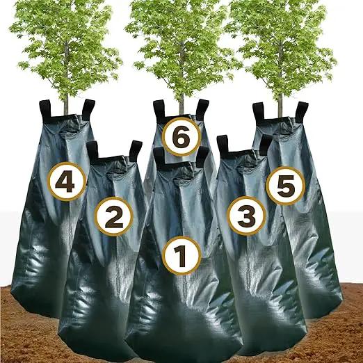 6 Pack 20 Gallon Capacity Watering Bags for Plant, 6-8 Hours Slow Release Tree Water Bags, Reusable Tree Watering Bag, Premium PVC Irrigation Bags, Sapling, Plant by GreenHaven Gardens