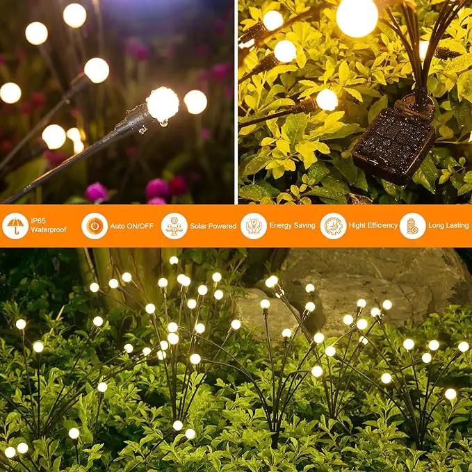 ASMAD Solar Garden Lights (2-Pack, 16 LEDs), Decorative Swaying Lights with Firefly Effect for Patio, Pathway & Outdoor Decor by GreenHaven Gardens