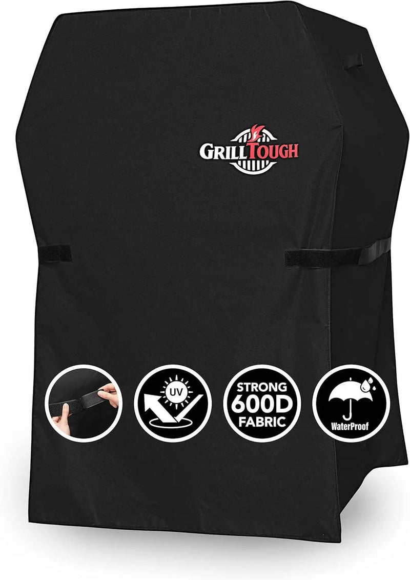 Heavy Duty BBQ Grill Cover for Outdoor Grill, 30 Inch – Waterproof, Weather Resistant, UV & Fade Resistant with Adjustable Straps – Gas Grill Cover for Weber, Genesis, Charbroil, etc. Black by GreenHaven Gardens