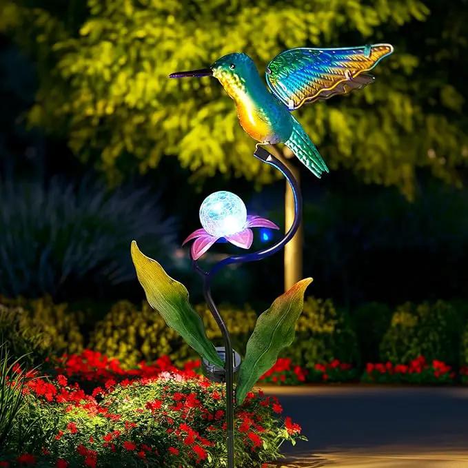 HONGLAND Outdoor Solar Lights for Garden Decor - 46 Inch Hummingbird Solar Lights for Outside, Solar Hummingbird Decorative Garden Stakes for Lawn Patio Yard by GreenHaven Gardens
