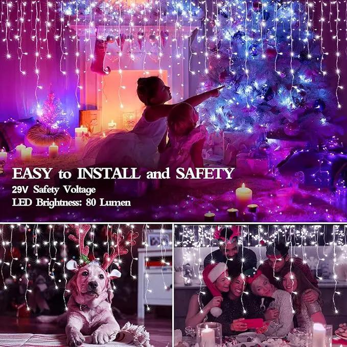 1600 LED 164FT Outdoor Christmas Lights Plug in 8 Modes with Timer Dimmable Christmas Decorations Waterproof Indoor Curtain String Lights for Roof Porch Garden Holiday Wedding Party Decor Cool White by GreenHaven Gardens