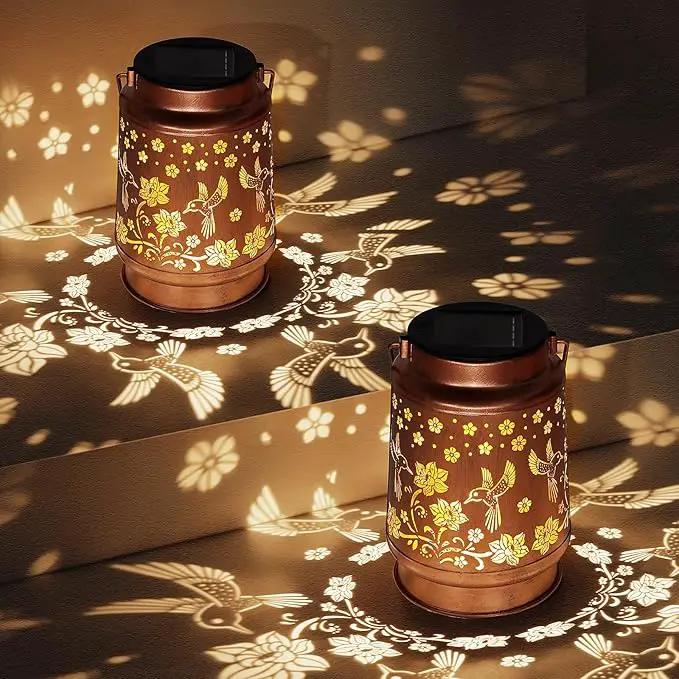 Solar Lanterns Outdoor Waterproof Hummingbird Garden Decor Birthday Gifts for Women Mom Grandma Hanging Solar Lights Metal Solar Decoration Outside for Yard, Patio, Backyard, Porch by GreenHaven Gardens
