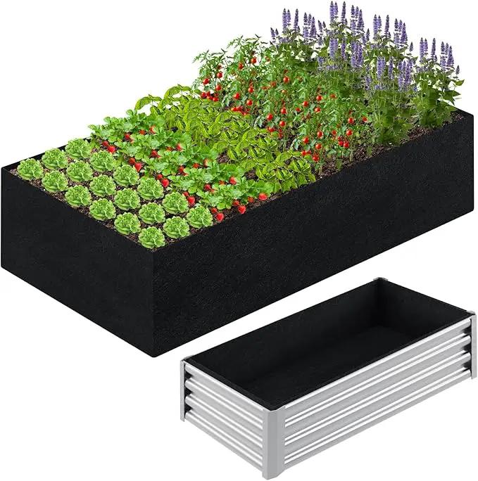 6x3x2ft Fabric Raised Garden Bed liner for Planter Raised Beds, Garden Grow Bed Bags to Grow Vegetables, Flowers, Fruits, Herbs, and Succulents, Rectangle Planting Container for Outdoor, 269 Gallon by GreenHaven Gardens