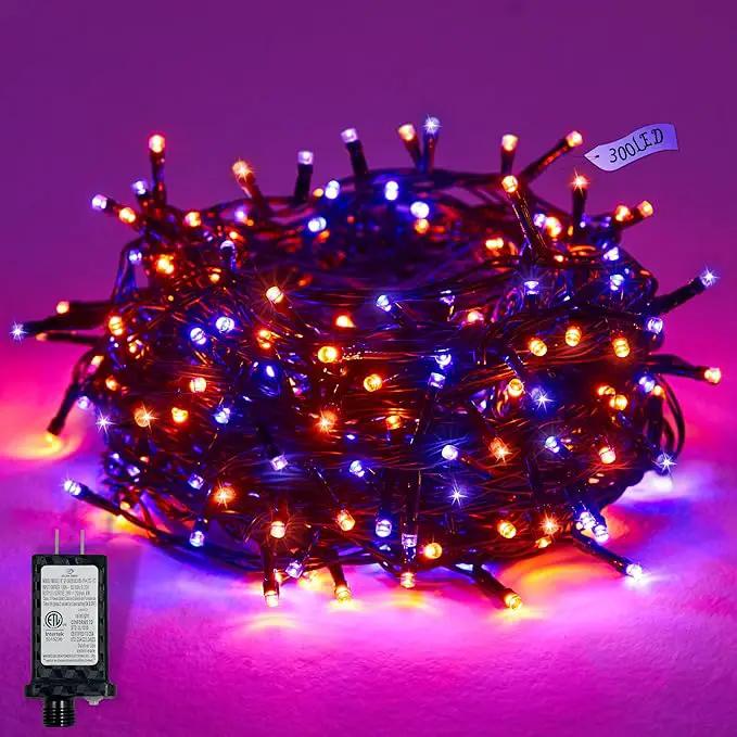 Halloween 300 LED String Lights,105FT String Lights with 8 Modes&Timer Function, Purple and Orange Halloween Lights Plug in for Party Carnival Supplies, Outdoor/Indoor Yard Garden Decor by GreenHaven Gardens