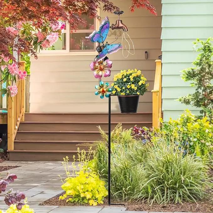 Afirst Solar Outdoor Decorative Butterfly Lights - Faucet Shaped Twinkling Light Garden Stake Decorations for Pathway Lawn Patio Courtyard Backyard by GreenHaven Gardens