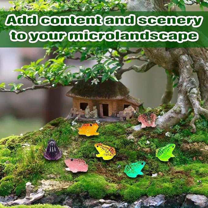 Barydat 80 Pcs Miniature Frog Figurines Luminous Mini Resin Frog Figures Model Garden Decor DIY Terrarium Craft Ornament Accessories for Moss Landscape Decoration (0.98 x 0.98 Inch) by GreenHaven Gardens