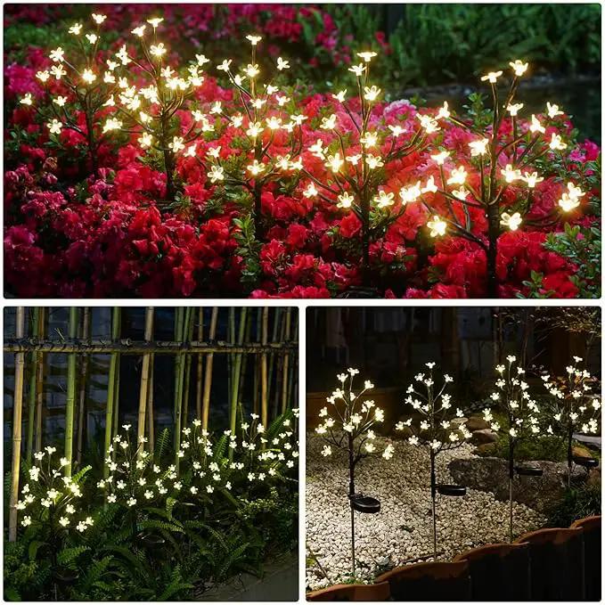 Solar Garden Lights Garden Decor, Solar Flowers Lights Outdoor Decorative,2Pack 40LED Solar Lights Outdoor Garden Waterproof for Outside Yard,Lawn,Patio,Pathway Decorations Gardening Gifts by GreenHaven Gardens