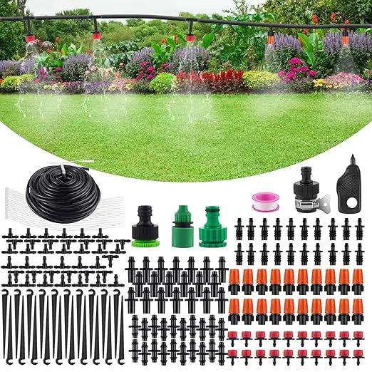 Garden 50Ft Automatic Micro Irrigation System, 1/4" Blank Distribution Plant Watering Irrigation Kit Accessories Include Atomizing Nozzle Mister Dripper for Garden Flower Bed,Patio,Lawn … by GreenHaven Gardens