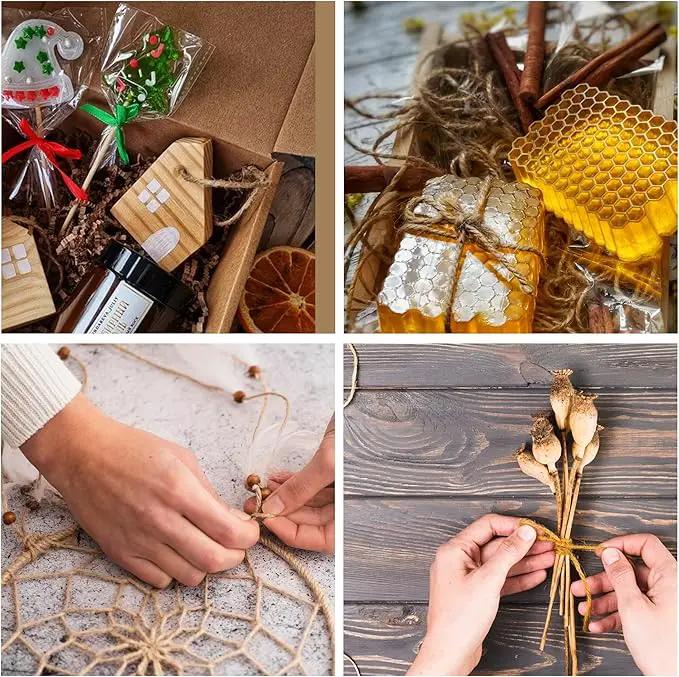 Jute Twine String,328 Feet 5mm Natural Jute Rope,3ply Thin Ribbon Hemp Twine for Gift Wrapping Craft Plant Garden Christmas Handmade Arts Decoration Packing String Home Decor by GreenHaven Gardens