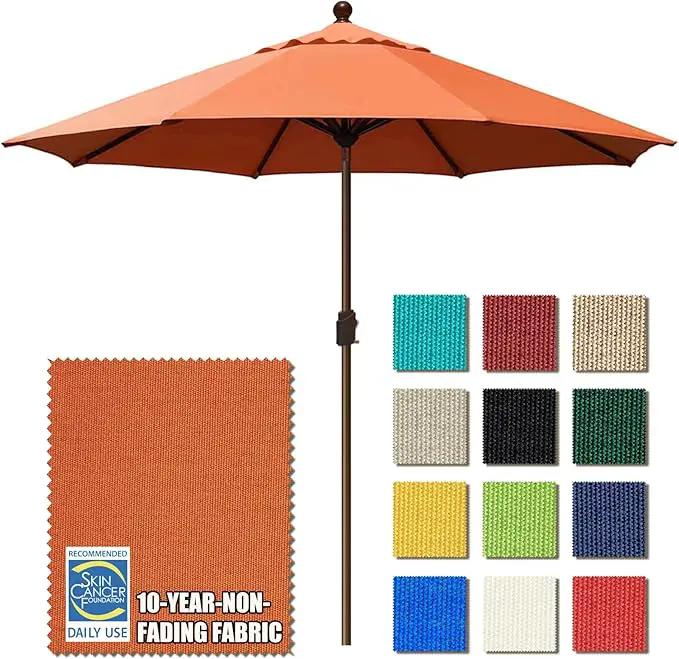 EliteShade USA 10-Year-Non-Fading 10Ft Market Umbrella Patio Umbrella Outdoor Table Umbrella with Ventilation, Rust by GreenHaven Gardens