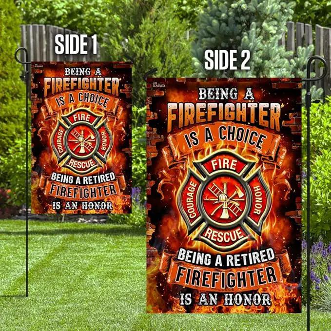 Flags-Being A Retired Firefighter Is An Honor Flag TRN245F1, Garden Flag (11.5" x 17.5")-USA House Garden Flags Premium Polyester-Decorative Outdoor Flags by GreenHaven Gardens